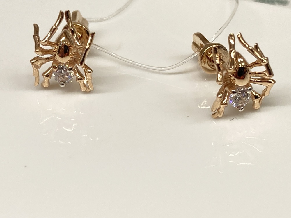 СЕРЬГИ ПУСЕТЫ с камнем (Au 585)