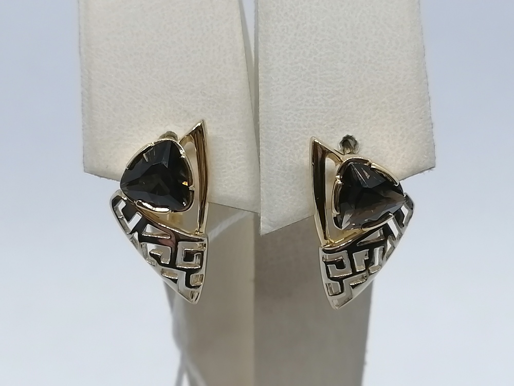 СКМ750 СЕРЬГИ С КАМНЕМ (Au 750)