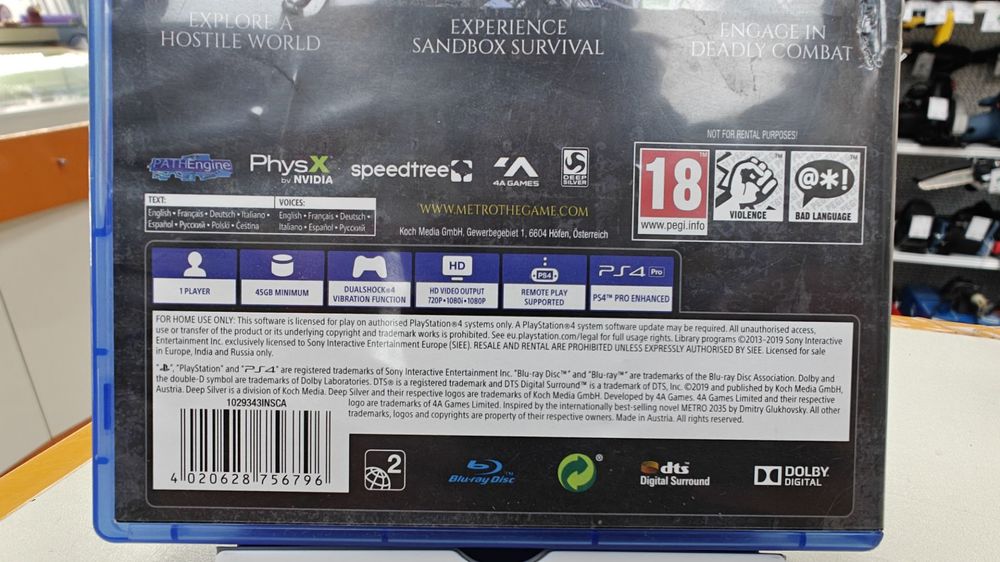 Игра  Playstation 4 Metro Exodus