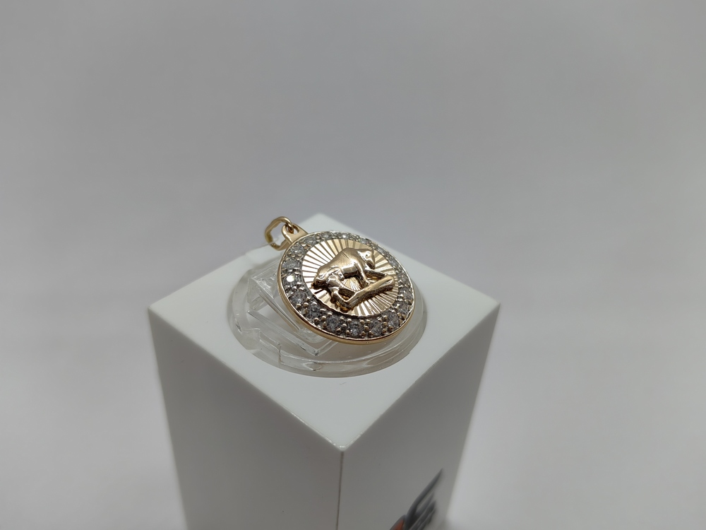 ПОДЗЗТ585 ПОДВЕСКА ЗНАК ЗОДИАКА ТЕЛЕЦ (Au 585)