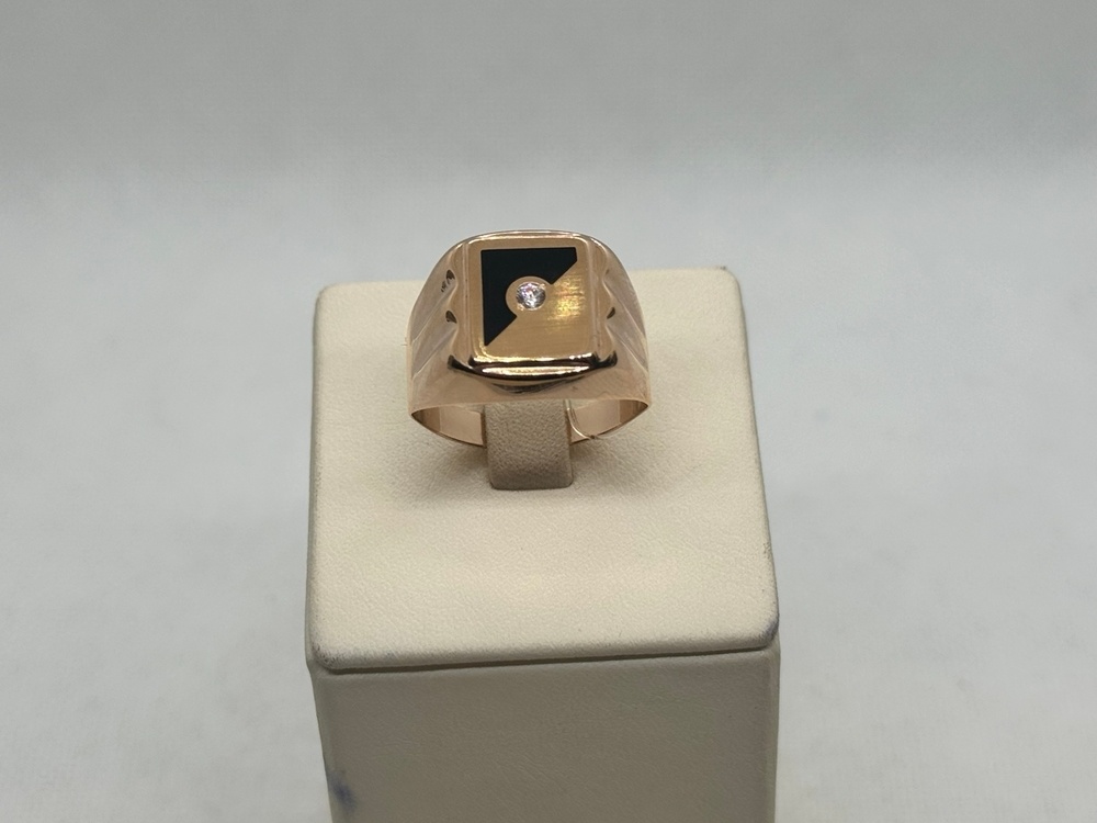 4187эс10 КОЛЬЦО ПЕЧАТКА Эмаль с камнем (Au 585) 4187эс10 КОЛЬЦО ПЕЧАТКА Эмаль с камнем (Au 585)