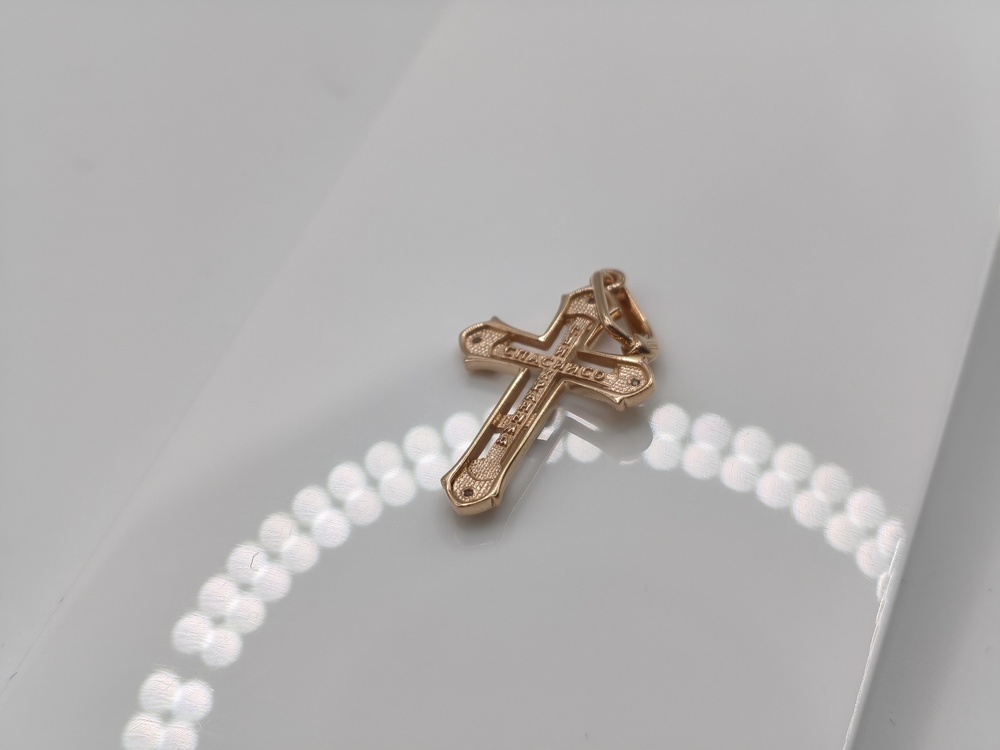 ПОДВЕСКА КРЕСТ С КАМНЯМИ (Au 585)
