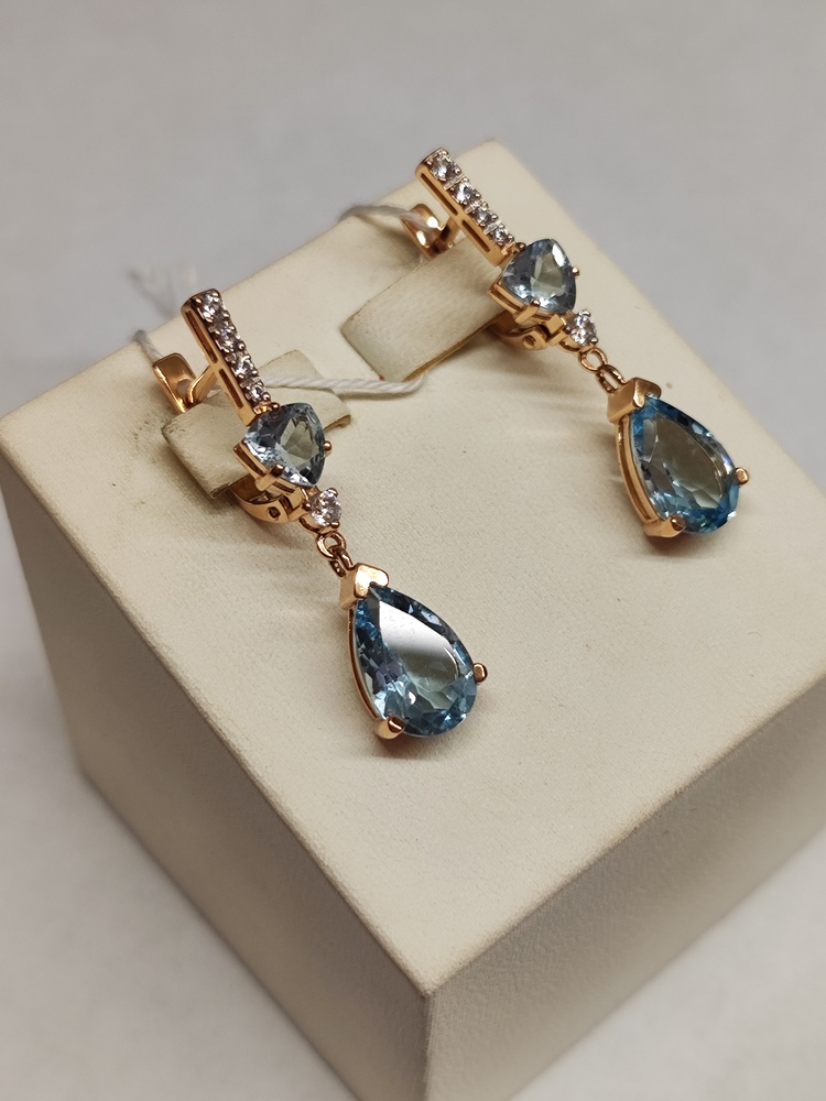 СКМИ585 СЕРЬГИ С КАМНЯМИ (Au 585)