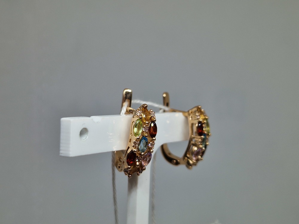 СКМИ585 СЕРЬГИ С КАМНЯМИ (Au 585)