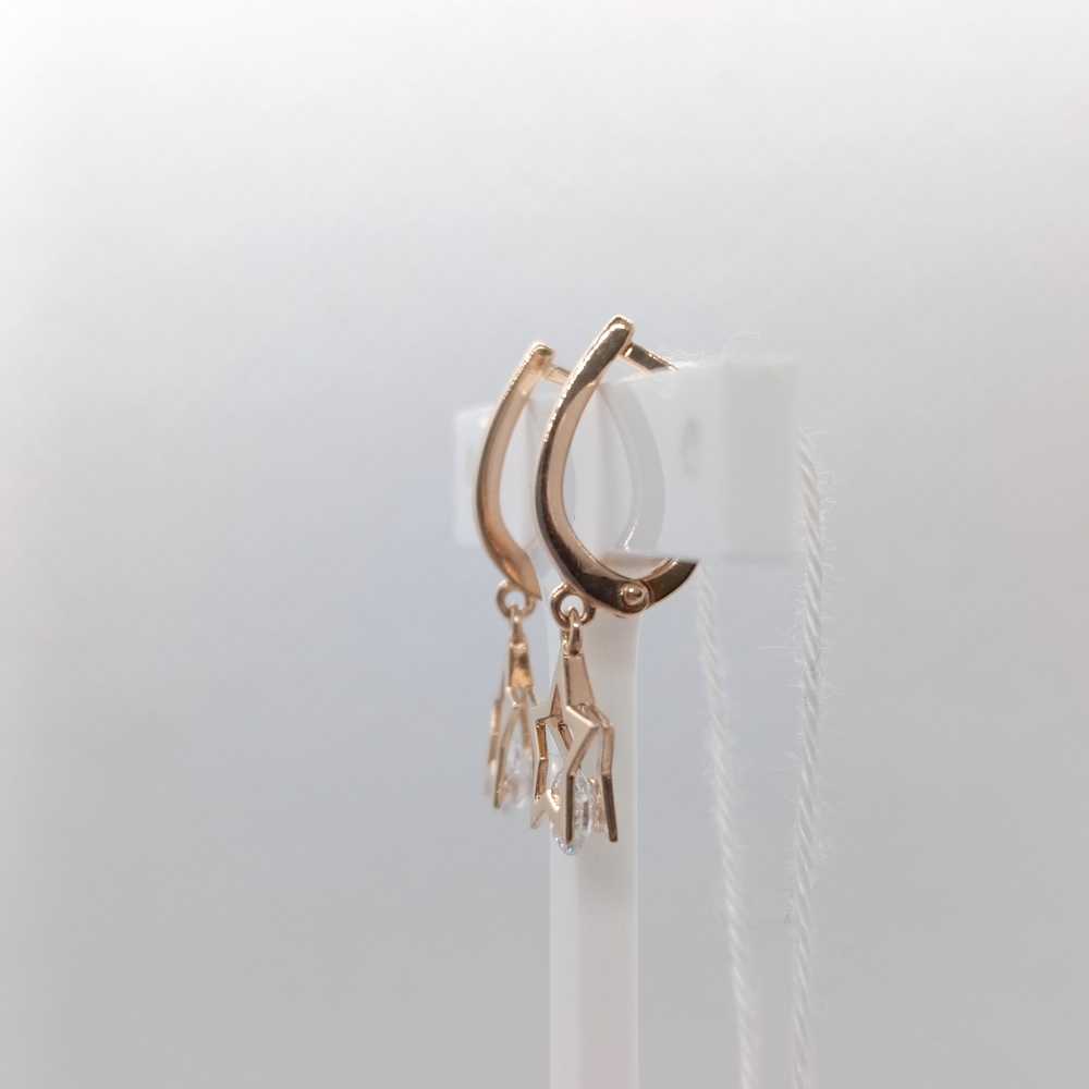 СКМ585 СЕРЬГИ С КАМНЕМ (Au 585)