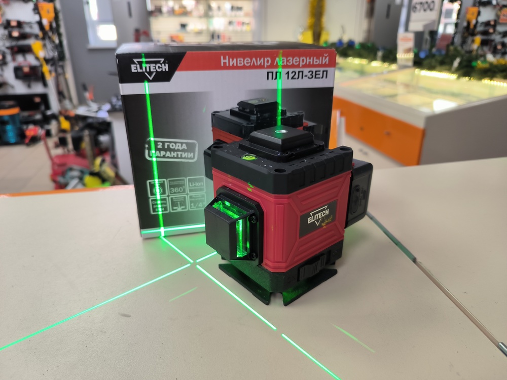 Нивелир Elitech ПЛ 12Л ЗЕЛ