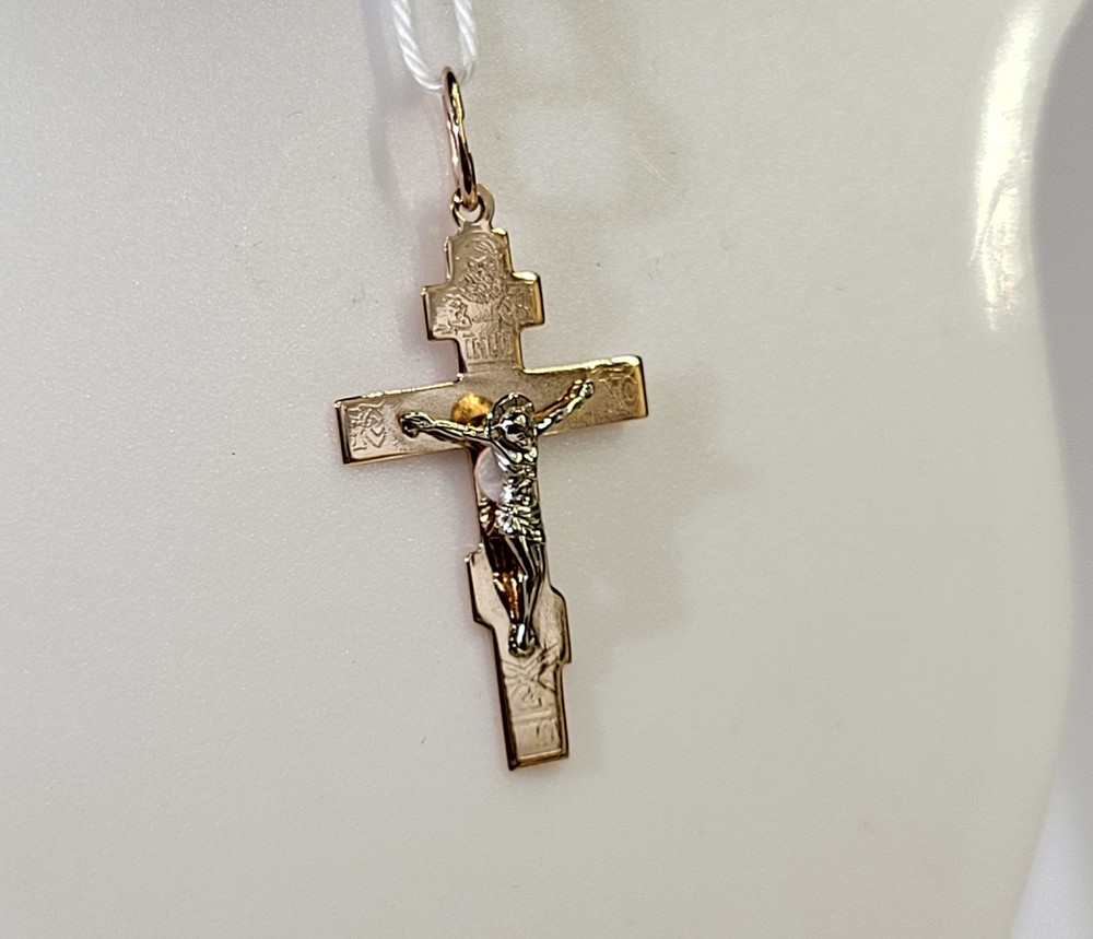 ПОДКБК585 ПОДВЕСКА КРЕСТ БЕЗ КАМНЯ (Au 585)