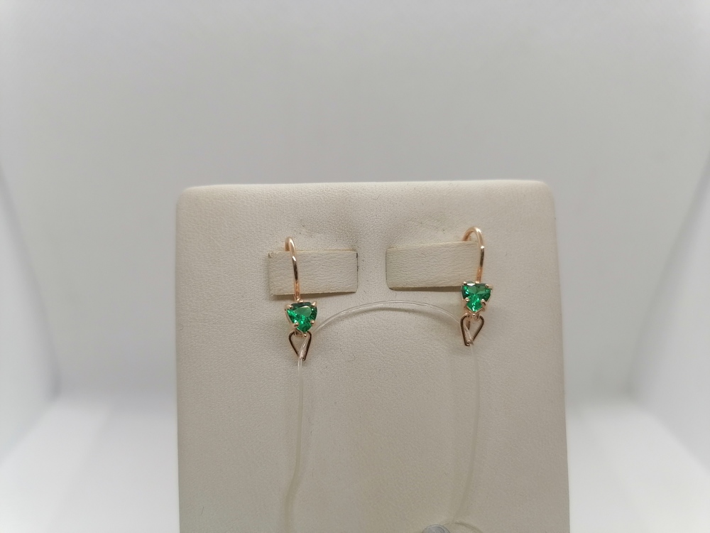 СЕРЬГИ ПЕТЕЛЬКА с камнем (Au 585)