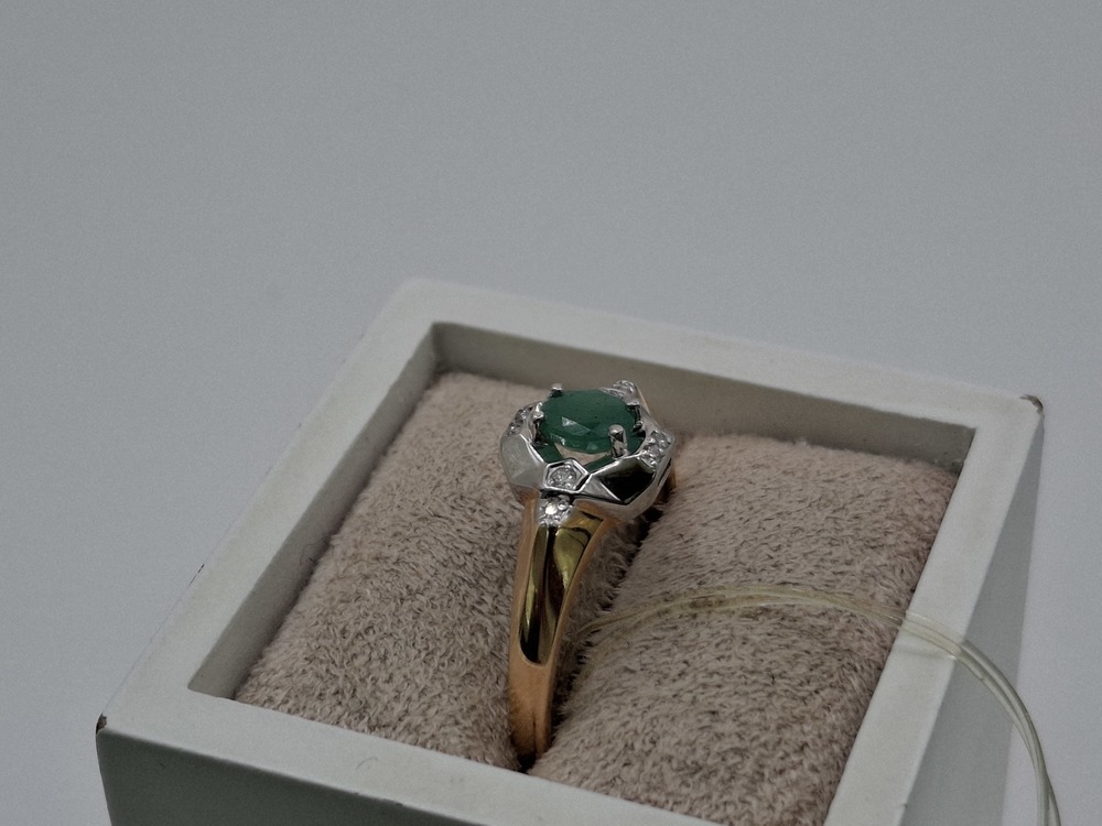 КОЛЬЦО Бриллиант, изумруд (Au 585)