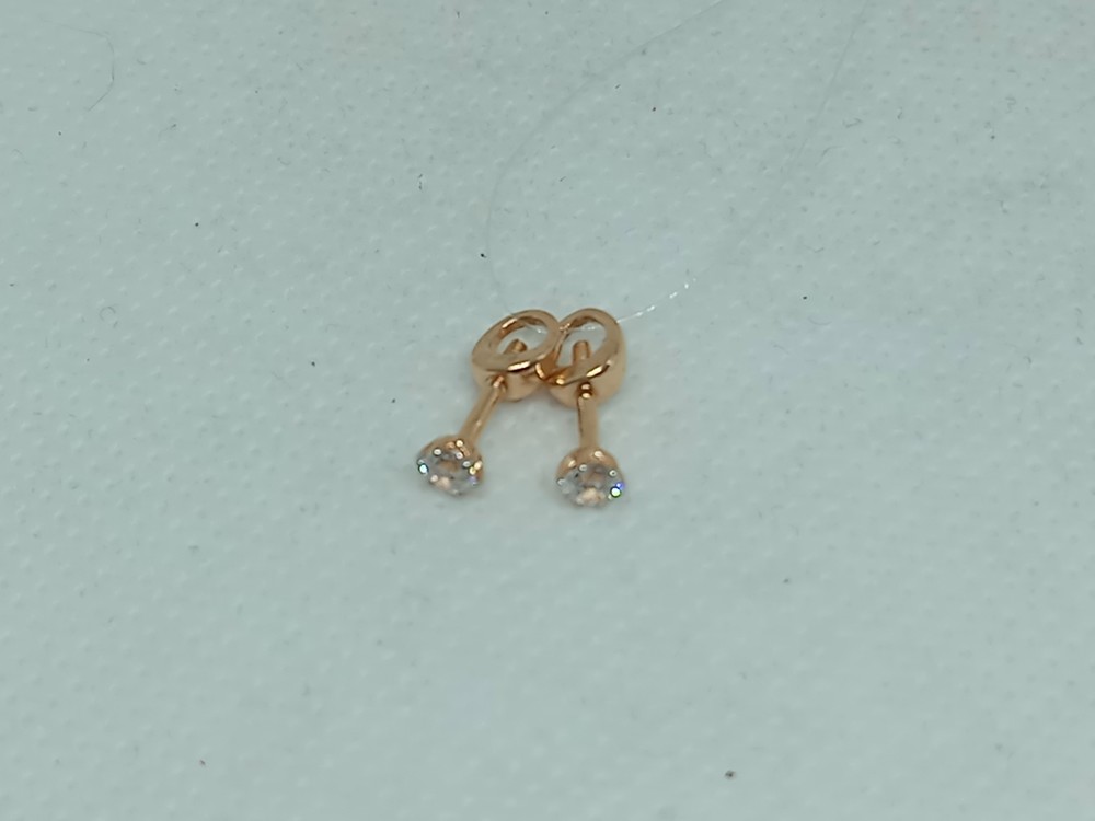 01-214649 СЕРЬГИ ПУСЕТЫ с камнем (Au 585)