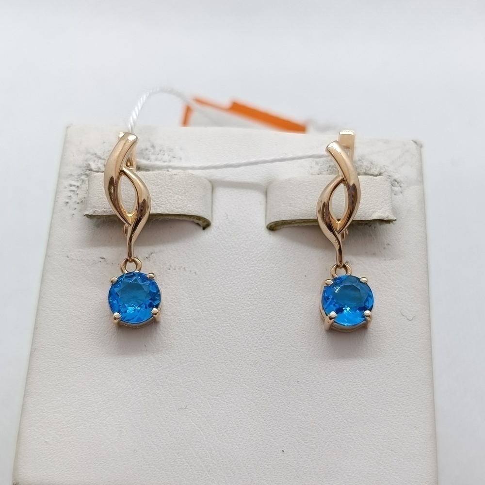 СЕРЬГИ С КАМНЕМ (Au 585)