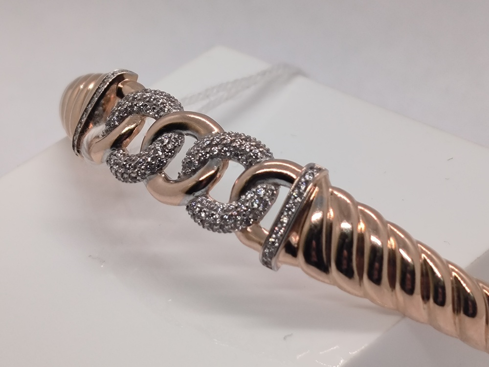 БРАСЛЕТ ЖЕСТКИЙ С КАМНЯМИ (Au 585)