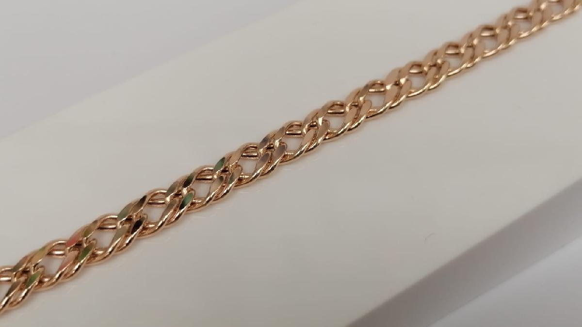 БРАСЛЕТ ПУСТОТЕЛЫЙ Ромб двойной (Au 585)