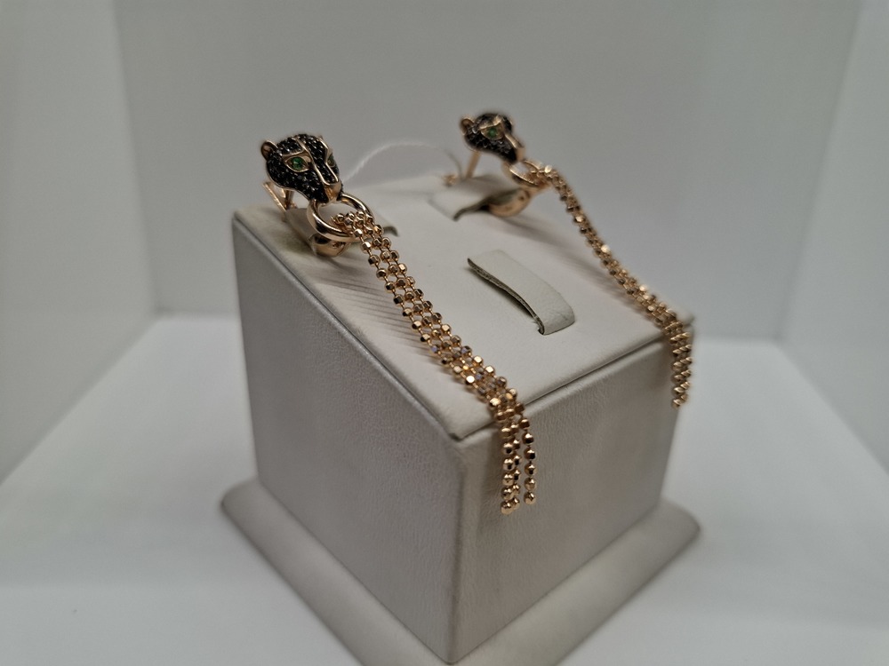 СКМИ585 СЕРЬГИ С КАМНЯМИ (Au 585)