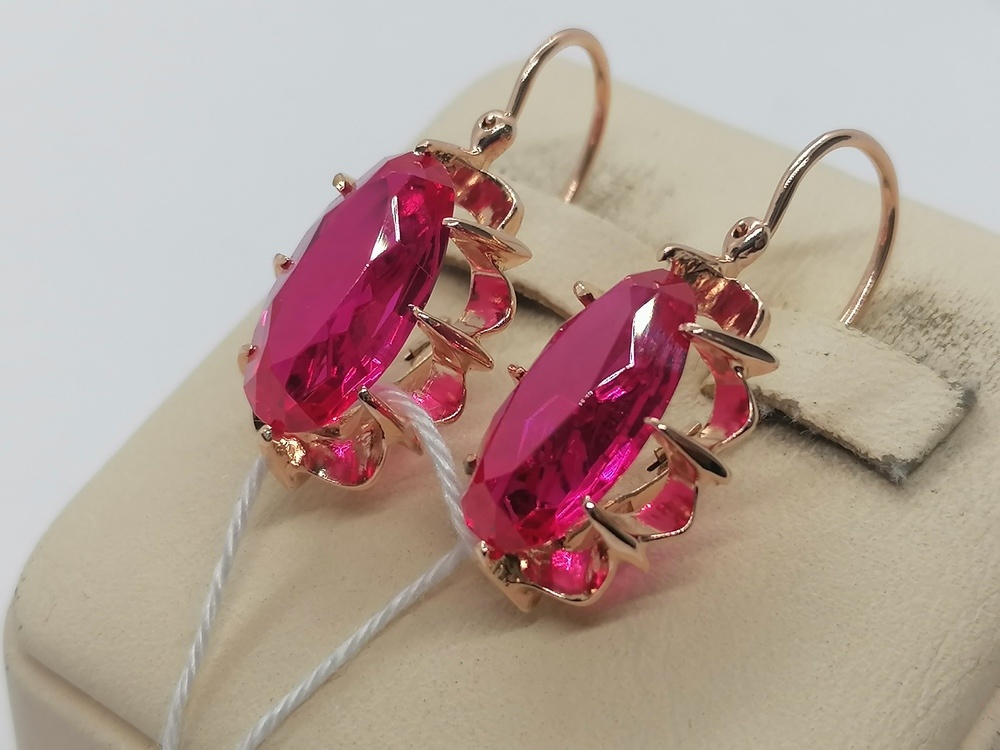 СКМ583 СЕРЬГИ С КАМНЕМ (Au 583)