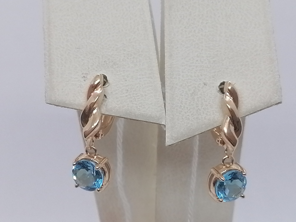 СЕРЬГИ С КАМНЕМ (Au 585)