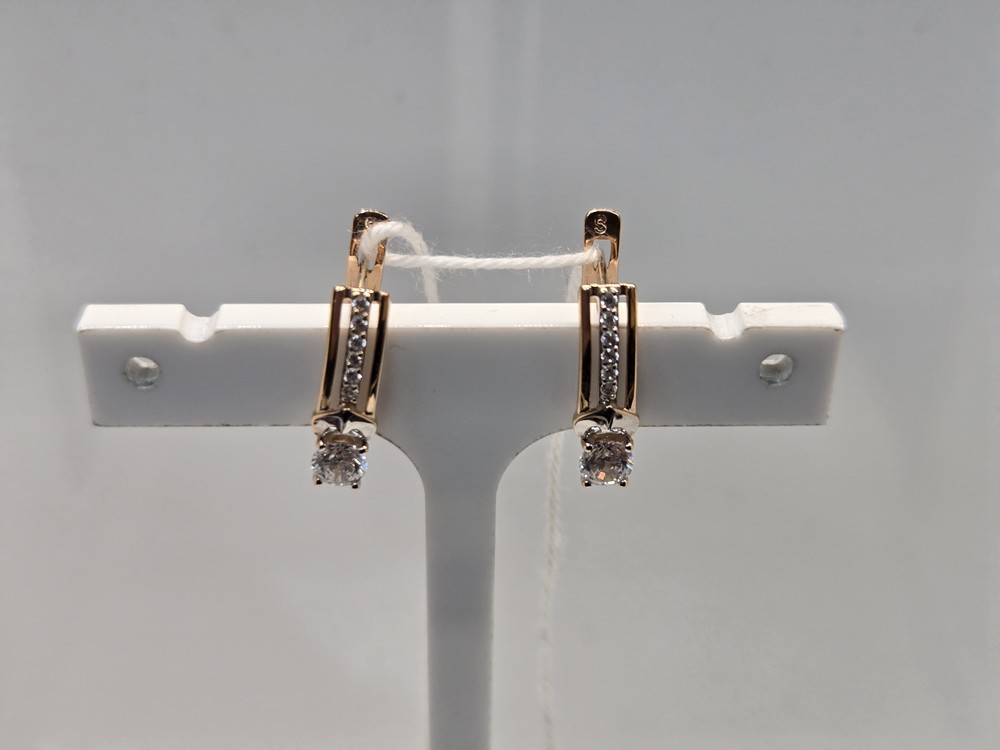 СКМИ585 СЕРЬГИ С КАМНЯМИ (Au 585)