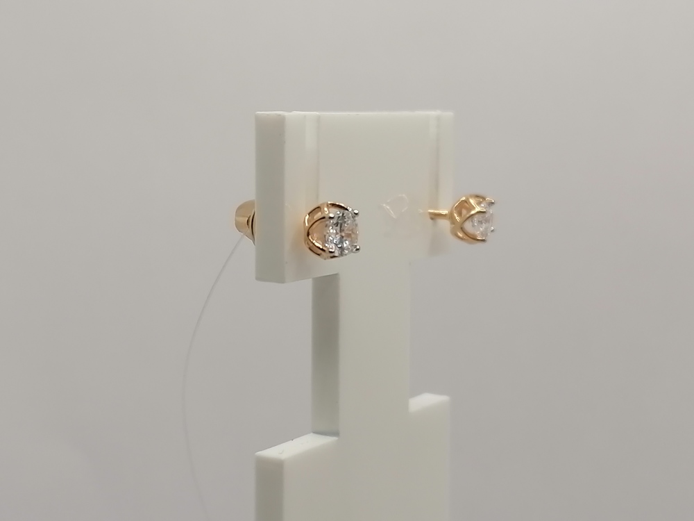 СЕРЬГИ ПУСЕТЫ с камнем (Au 585)