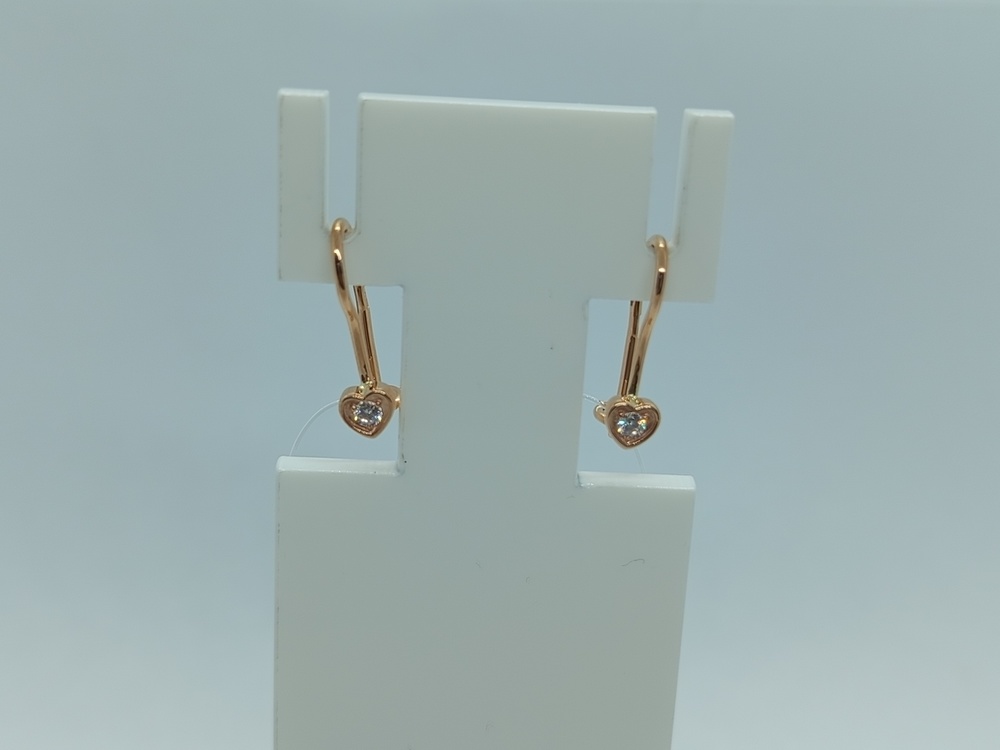 СЕРЬГИ ПЕТЕЛЬКА с камнем (Au 585)