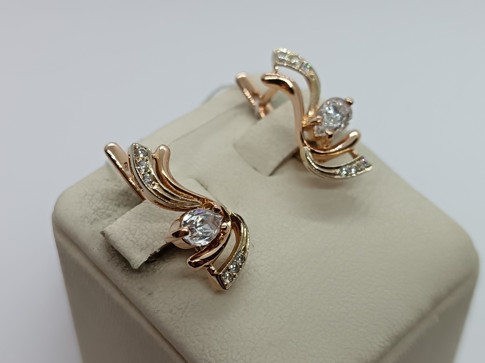 СКМИ585 СЕРЬГИ С КАМНЯМИ (Au 585)