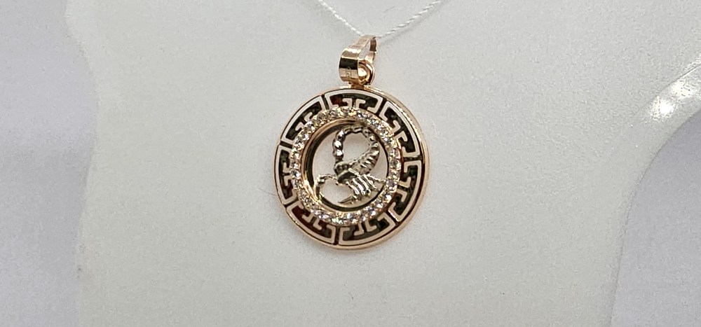 КрСВП/скр/Ф ПОДВЕСКА ЗНАК ЗОДИАКА СКОРПИОН (Au 585)