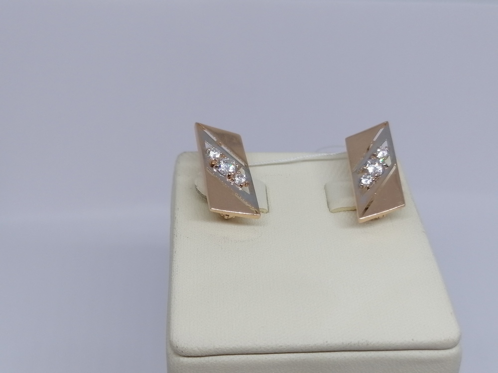 СКМИ585 СЕРЬГИ С КАМНЯМИ (Au 585)