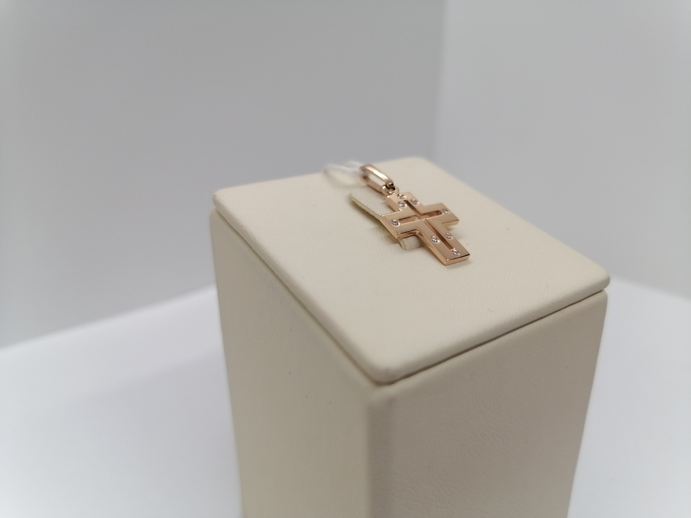 ПОДККИ585 ПОДВЕСКА КРЕСТ С КАМНЯМИ (Au 585)