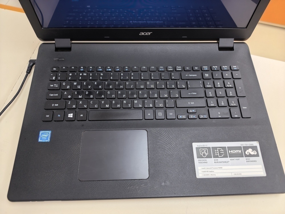 Ноутбук Acer acer; Celeron N3060, HD Graphics, 4 Гб, 500 Гб