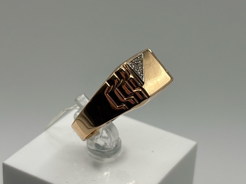 04-61-0190-00 КОЛЬЦО ПЕЧАТКА с камнями (Au 585)