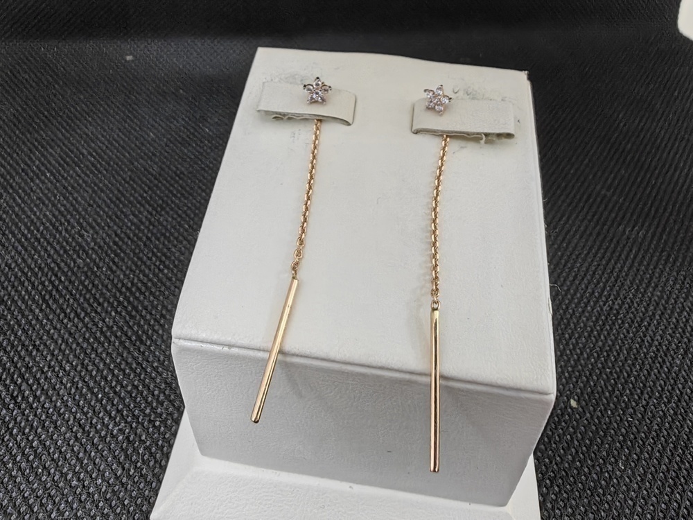 4322 СЕРЬГИ ПРОДЕВКИ с камнями (Au 585)