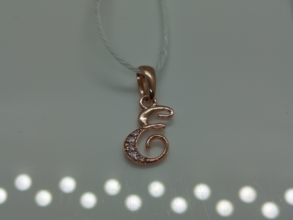 ПОДВЕСКА БУКВА Е Au 585