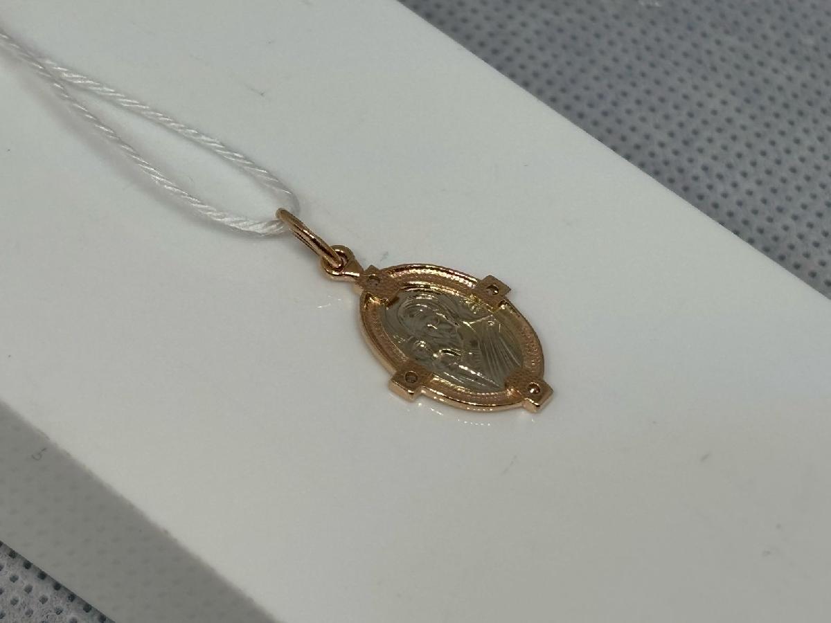 ПОДИКИ585 ПОДВЕСКА ИКОНА С КАМНЯМИ (Au 585)