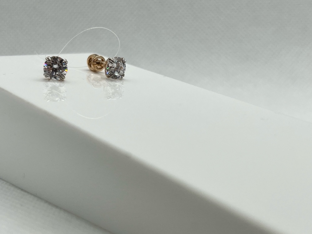 СЕРЬГИ С КАМНЕМ (Au 585)