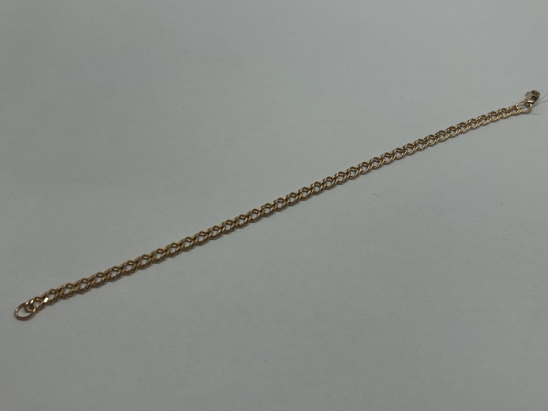 БРАСЛЕТ ПУСТОТЕЛЫЙ Ромб двойной (Au 585)