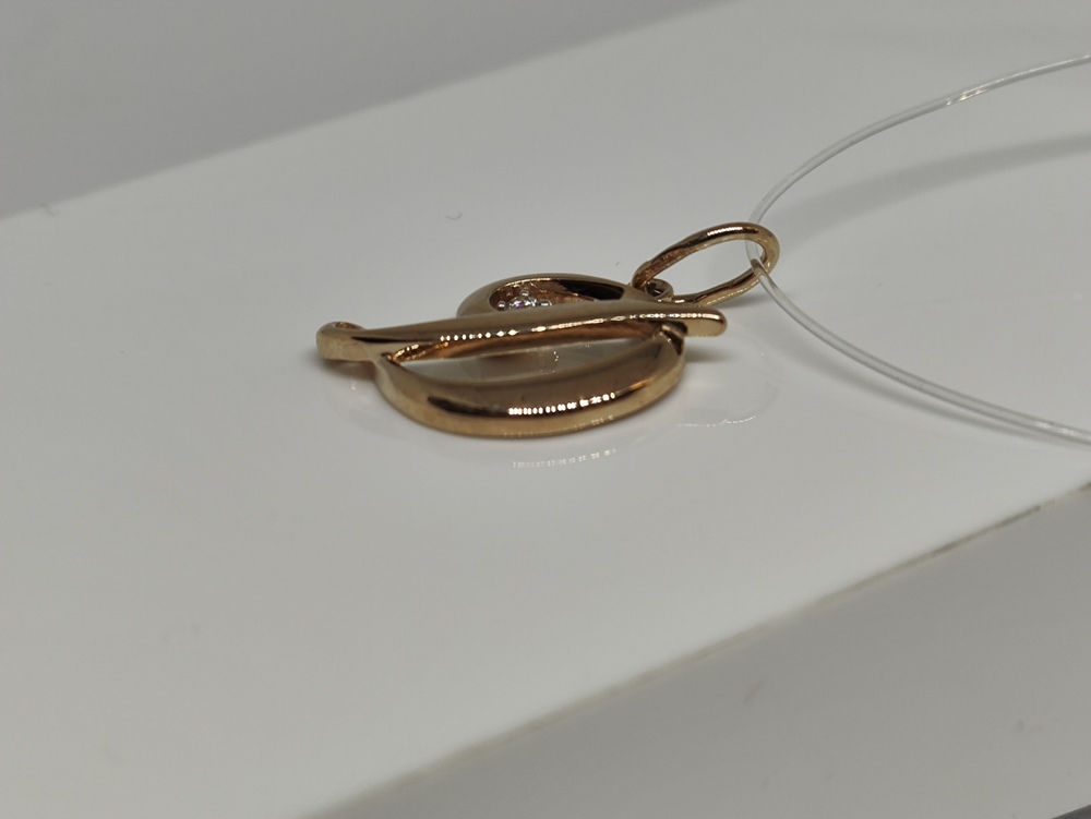 ПОДВЕСКА БУКВА Д с камнем (Au 585)