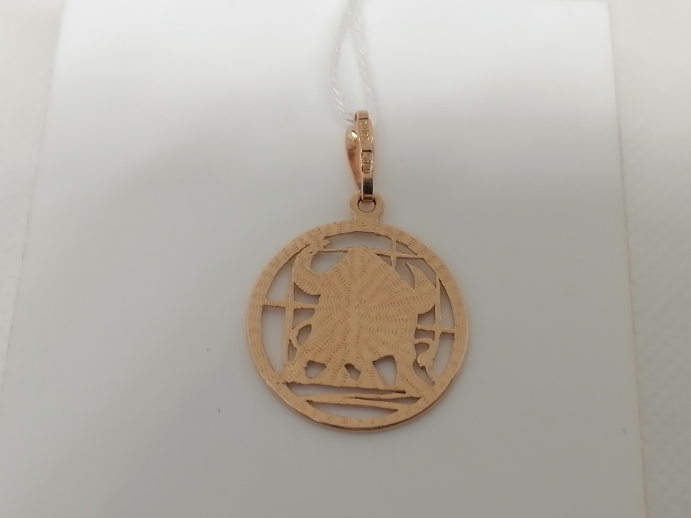 ПОДЗЗТ585 ПОДВЕСКА ЗНАК ЗОДИАКА ТЕЛЕЦ (Au 585)