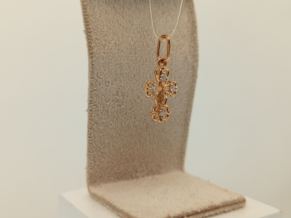 ПОДВЕСКА КРЕСТ с камнями (Au 585)