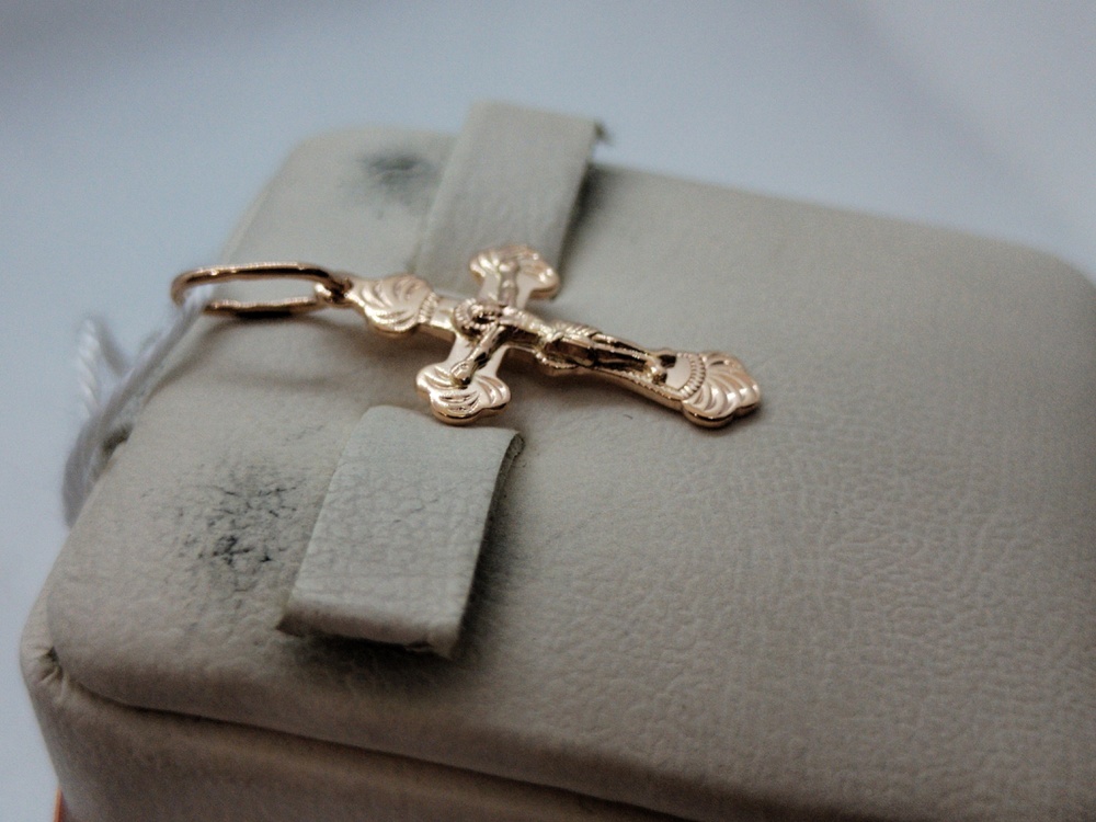 ПОДКБК585 ПОДВЕСКА КРЕСТ БЕЗ КАМНЯ (Au 585)