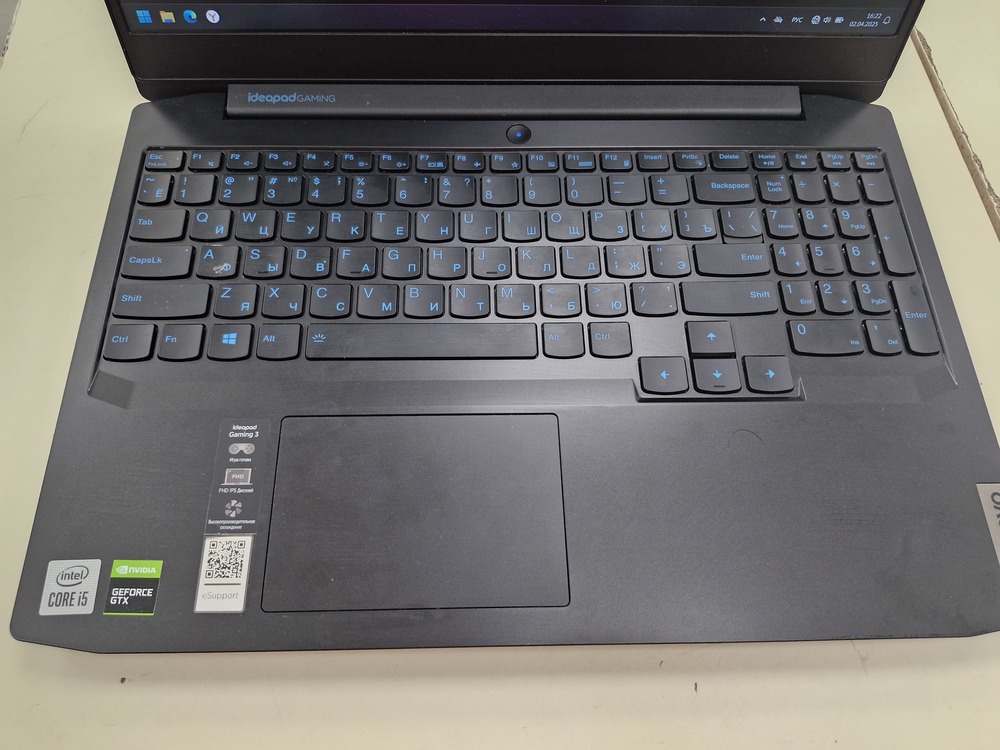 Ноутбук Lenovo; Core i5-10300H, GeForce GTX 1650 TI, 8 Гб, 500 Гб, Нет