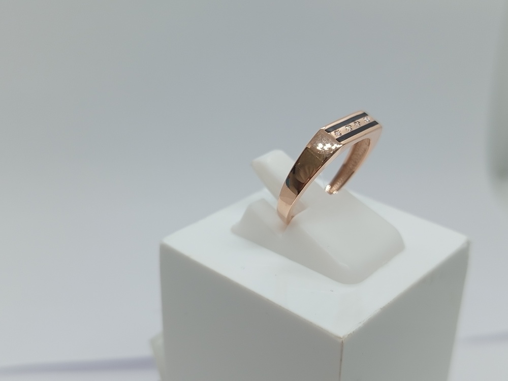 821221 КОЛЬЦО ПЕЧАТКА Эмаль с камнями (Au 585)