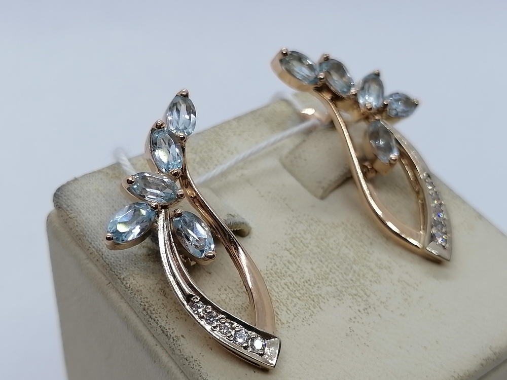 СКМИ585 СЕРЬГИ С КАМНЯМИ (Au 585)