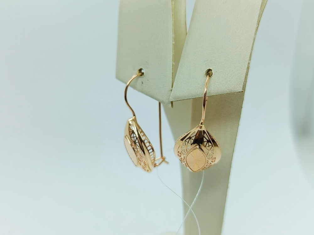 СЕРЬГИ ПЕТЕЛЬКА без камня (Au 585)