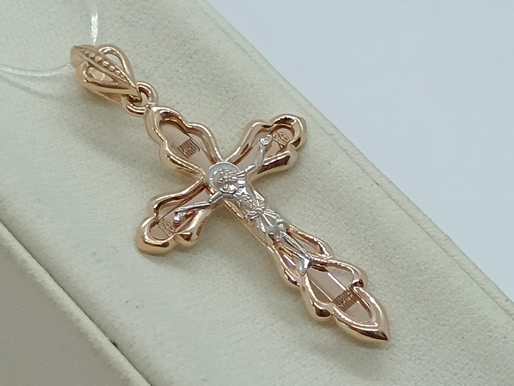 51-131-01411-1 ПОДВЕСКА КРЕСТ без камня (Au 585)