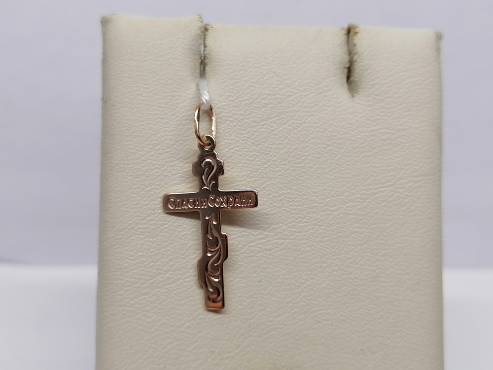 ПОДВЕСКА КРЕСТ БЕЗ КАМНЯ (Au 585)