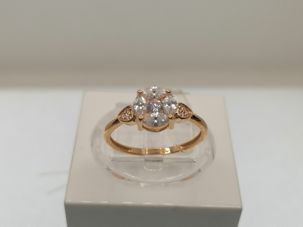 КОЛЬЦО С КАМНЯМИ (Au 585)