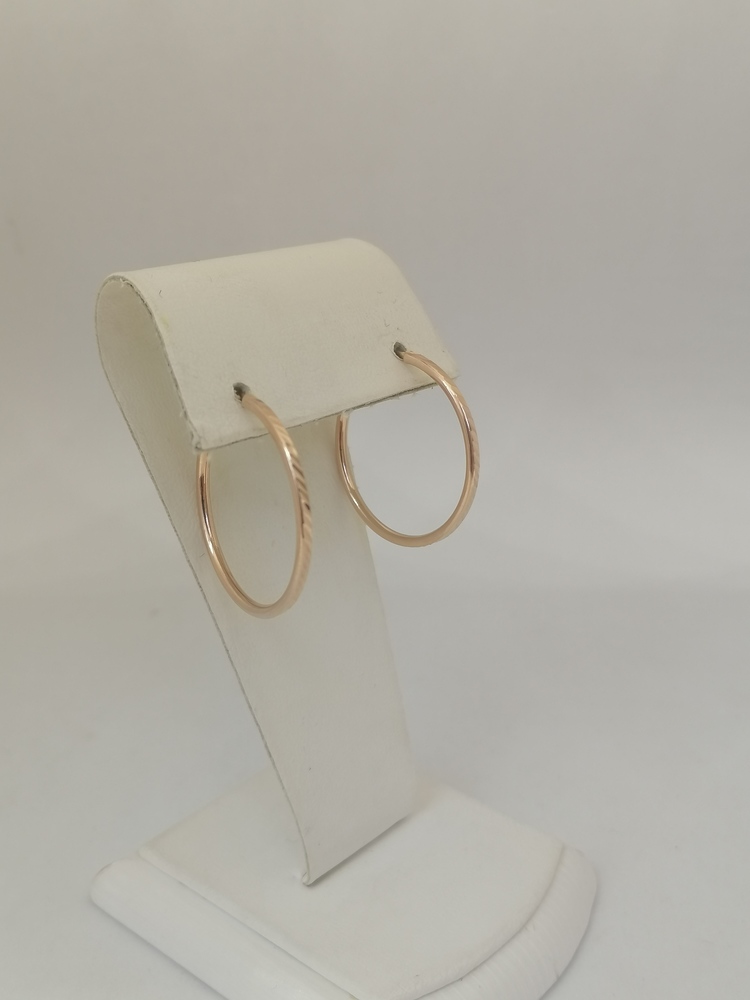 А 021005 СЕРЬГИ КОНГО Рифленые (Au 585)