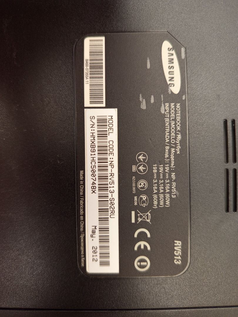Ноутбук Samsung rv513; E450, Radeon HD 6320, 4 Гб, 500 Гб