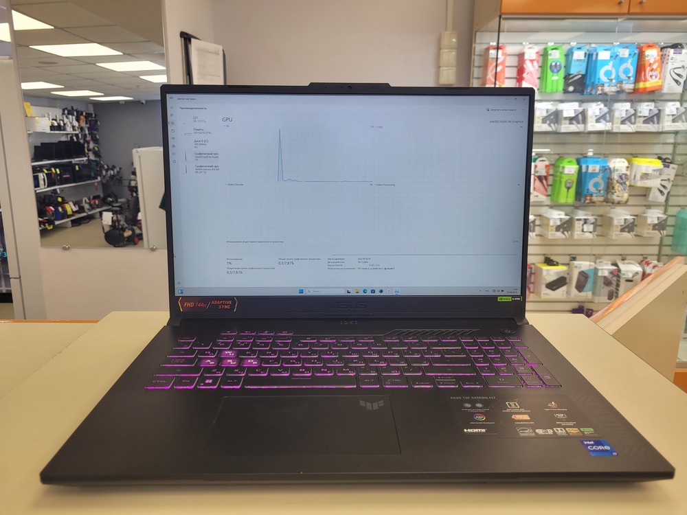 Ноутбук ASUS; Core I7-12700H, GeForce RTX 4050, 16 Гб, 512 GB, Нет