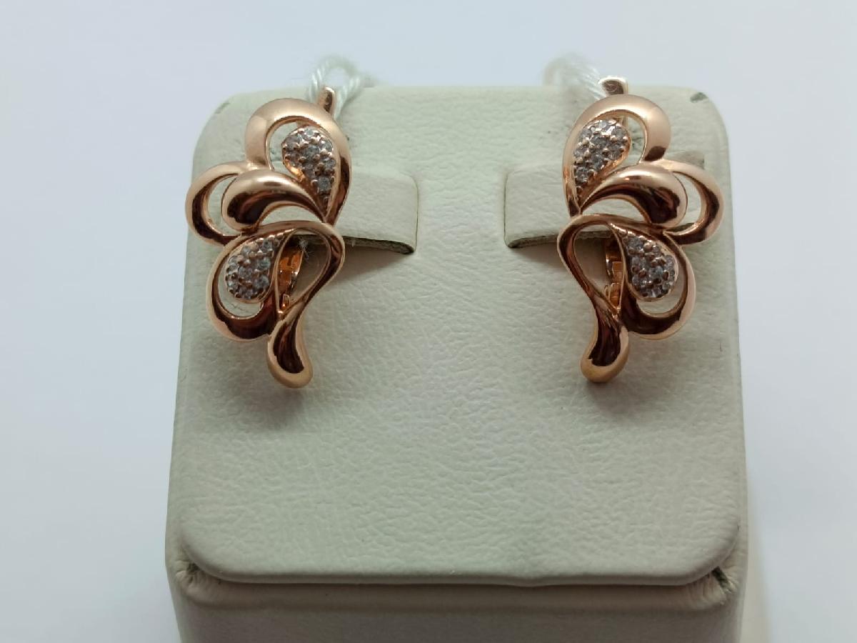 СКМИ585 СЕРЬГИ С КАМНЯМИ (Au 585)