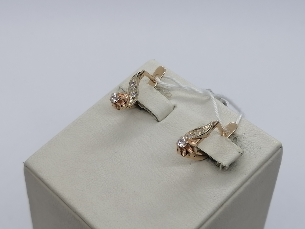 СКМИ585 СЕРЬГИ С КАМНЯМИ (Au 585)